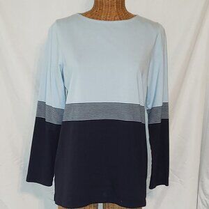 Ladies JOSEPHINE CHAUS 3/4 Sleeve Crew Neck Tunic in Blues - M